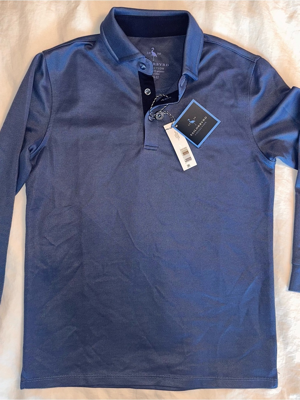 Tailorbyrd Boy's Navy Blue Long-Sleeve Polo